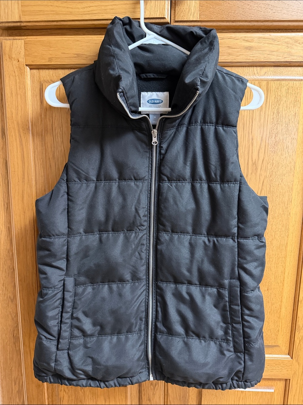 Old Navy Black Puffer Vest Women's Size Medium Full Zip